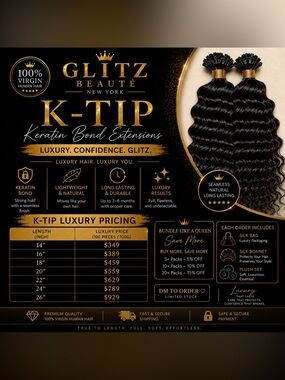 K-Tip Keratin Bond Hair Extensions - Black